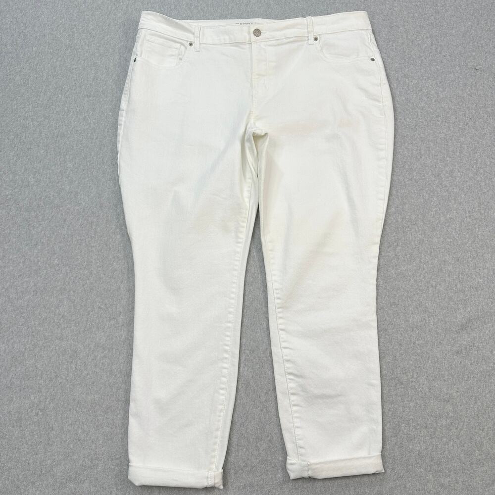 Old Navy Skinny Jeans Women's 18 Regular Bright White High Rise S/509282-00 Crop